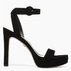 Veronica Beard Darcelle Suede Sandals heel black